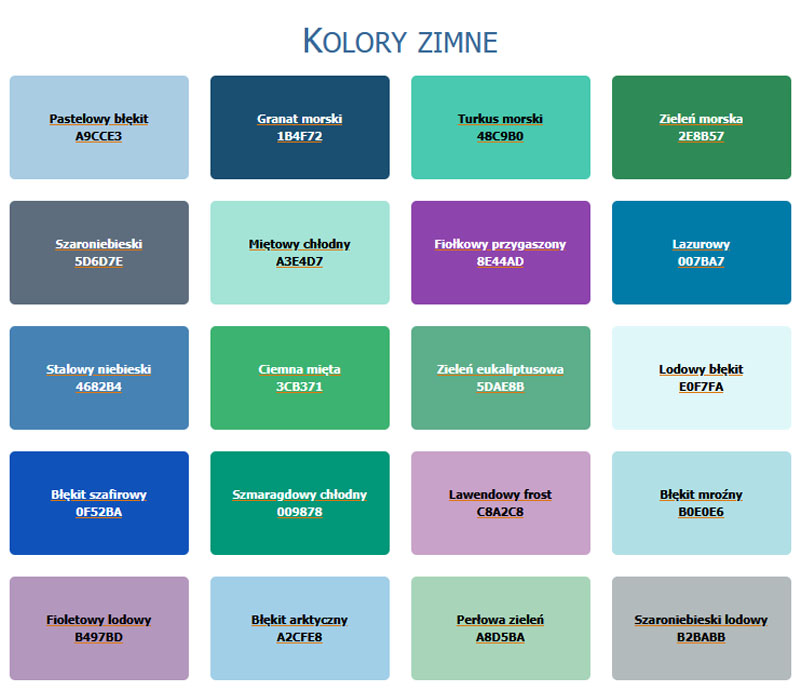 Kolory zimne